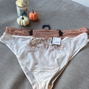 Joyspun Beige and Tan Floral embroidered Cheeky Panties XXXL (22) BRAND NEW